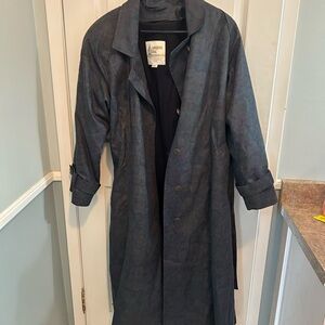 London Fog Navy Patterned Coat